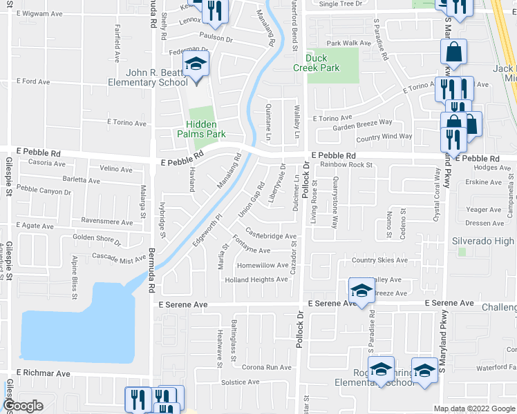 map of restaurants, bars, coffee shops, grocery stores, and more near 673 Gull Point Avenue in Las Vegas