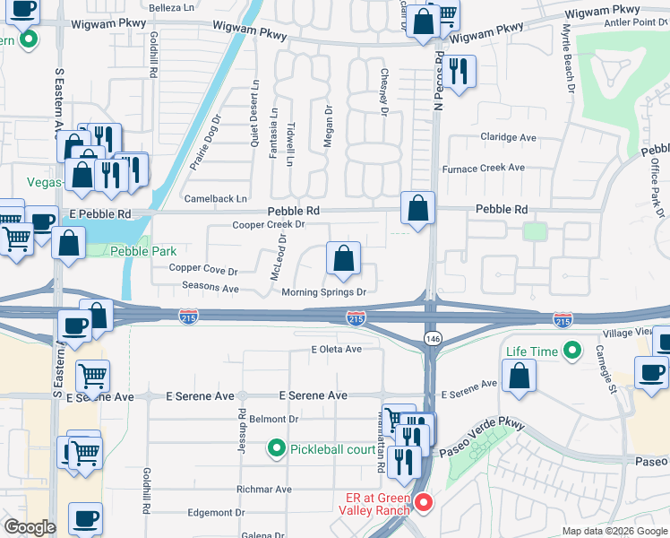 map of restaurants, bars, coffee shops, grocery stores, and more near 9014 Sierra Palms Way in Henderson