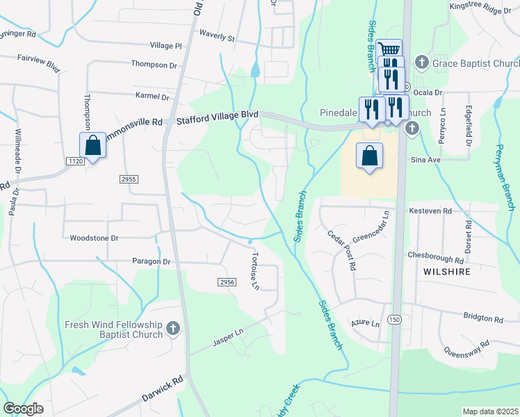 map of restaurants, bars, coffee shops, grocery stores, and more near 248 Stone Moss Ln in Winston-Salem