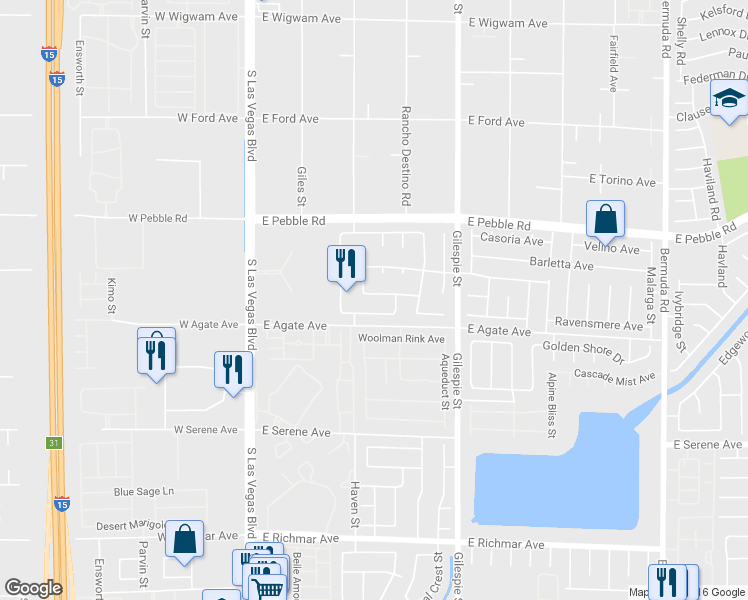 map of restaurants, bars, coffee shops, grocery stores, and more near 123 Wishing Rock Way in Las Vegas
