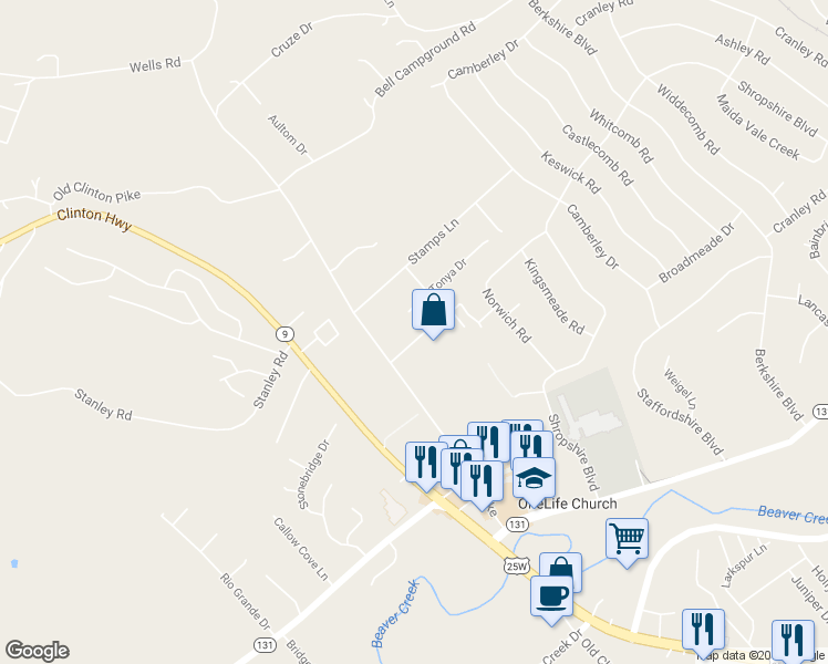 map of restaurants, bars, coffee shops, grocery stores, and more near 3539 Pocatello Lane in Powell