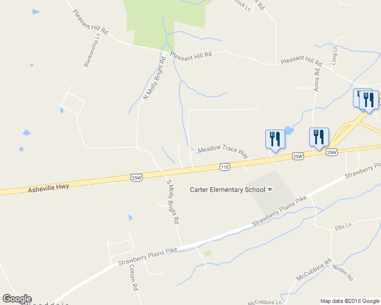 map of restaurants, bars, coffee shops, grocery stores, and more near 8906 Newman Ln in Knoxville
