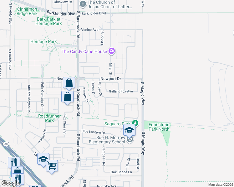 map of restaurants, bars, coffee shops, grocery stores, and more near 1129 Gallant Fox Avenue in Henderson