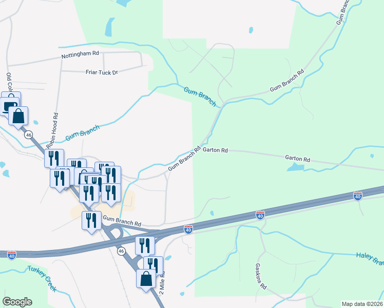 map of restaurants, bars, coffee shops, grocery stores, and more near 205 County Highway 1843 in Dickson
