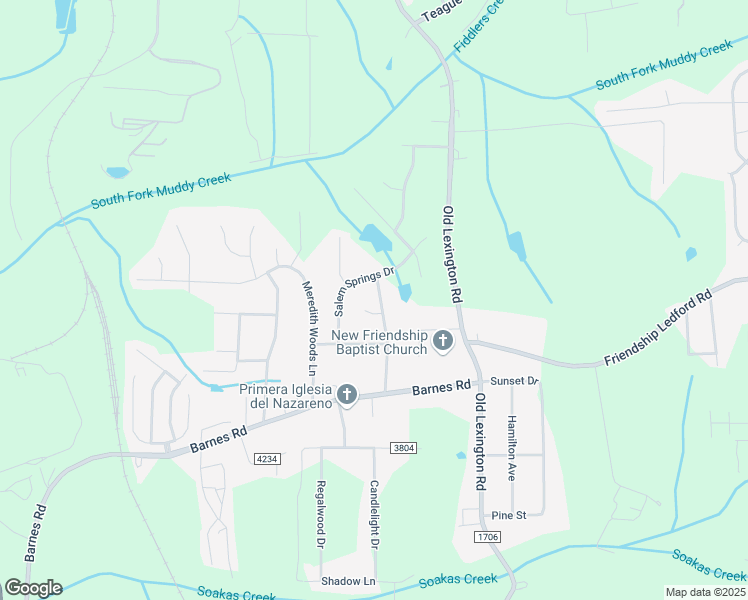 map of restaurants, bars, coffee shops, grocery stores, and more near 4134 Field Crossing Drive in Winston-Salem