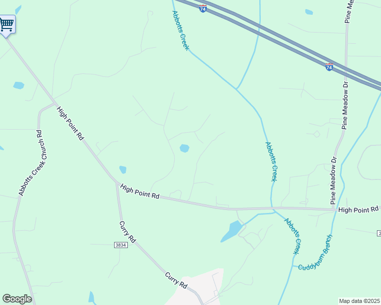 map of restaurants, bars, coffee shops, grocery stores, and more near 115 Panther Pointe Drive in Kernersville
