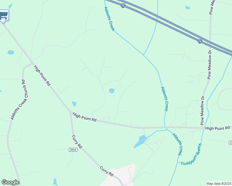 map of restaurants, bars, coffee shops, grocery stores, and more near 115 Panther Pointe Drive in Kernersville