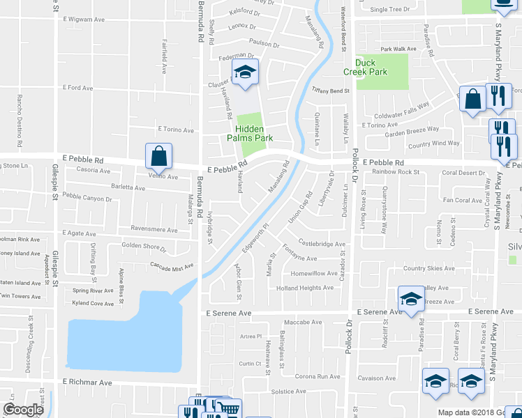 map of restaurants, bars, coffee shops, grocery stores, and more near 9051 Edgeworth Place in Las Vegas