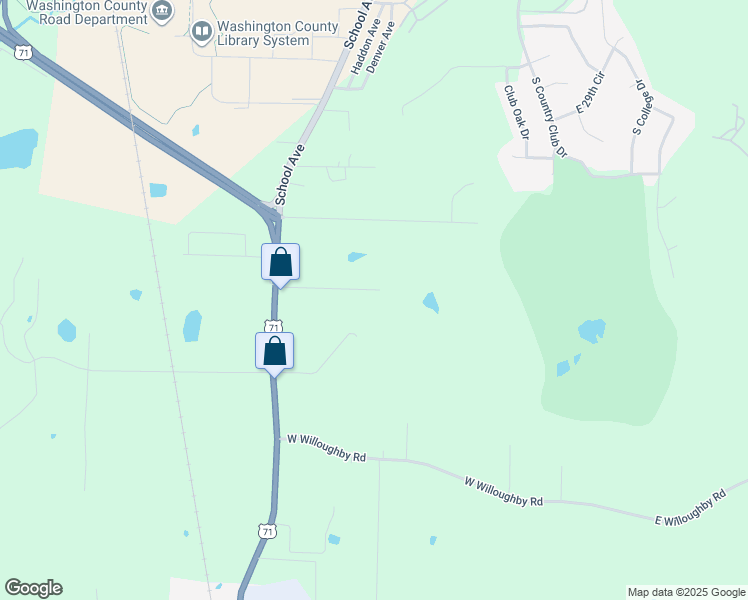 map of restaurants, bars, coffee shops, grocery stores, and more near 505 West Whillock Street in Fayetteville