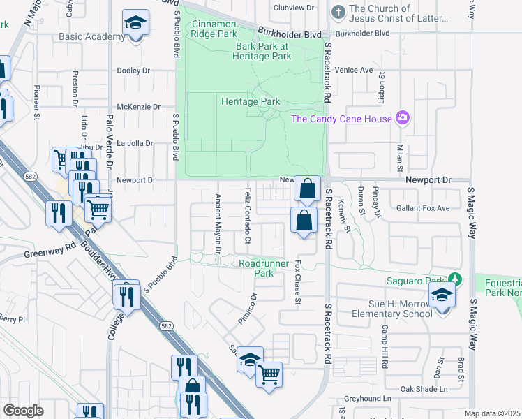 map of restaurants, bars, coffee shops, grocery stores, and more near 903 Twinkling Sky Avenue in Henderson