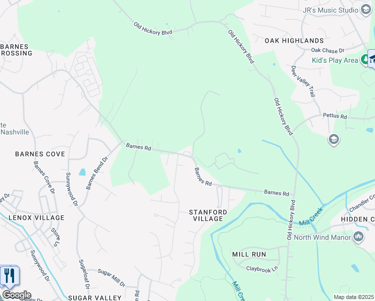 map of restaurants, bars, coffee shops, grocery stores, and more near 1016 Barnes Road in Nashville