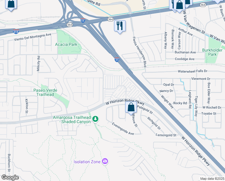 map of restaurants, bars, coffee shops, grocery stores, and more near 491 Eagle Egg Street in Henderson