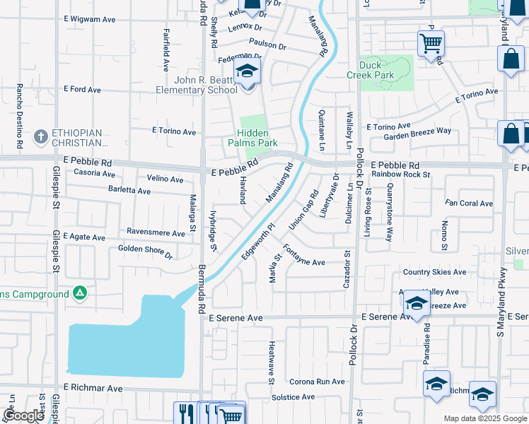map of restaurants, bars, coffee shops, grocery stores, and more near 9051 Edgeworth Place in Las Vegas