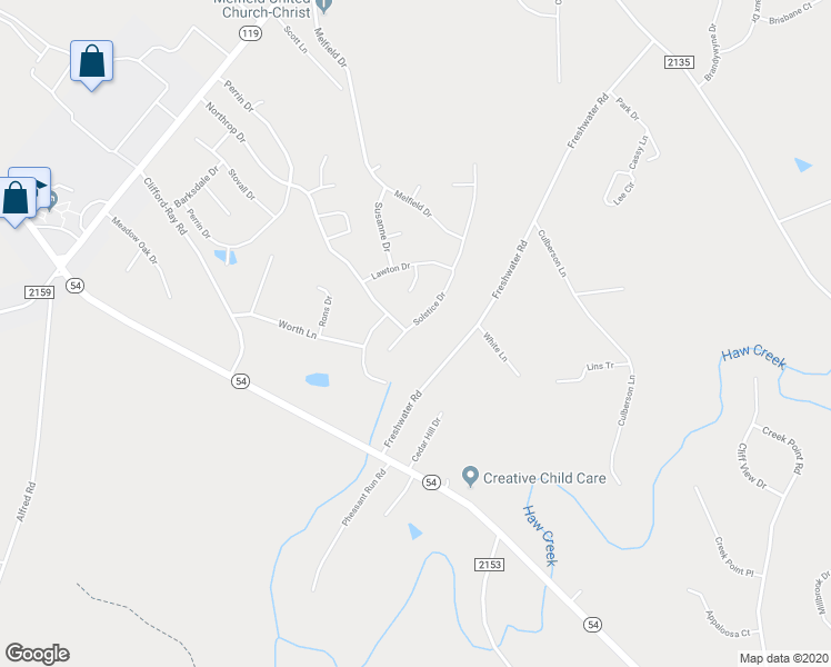 map of restaurants, bars, coffee shops, grocery stores, and more near 151 Solstice Drive in Haw River