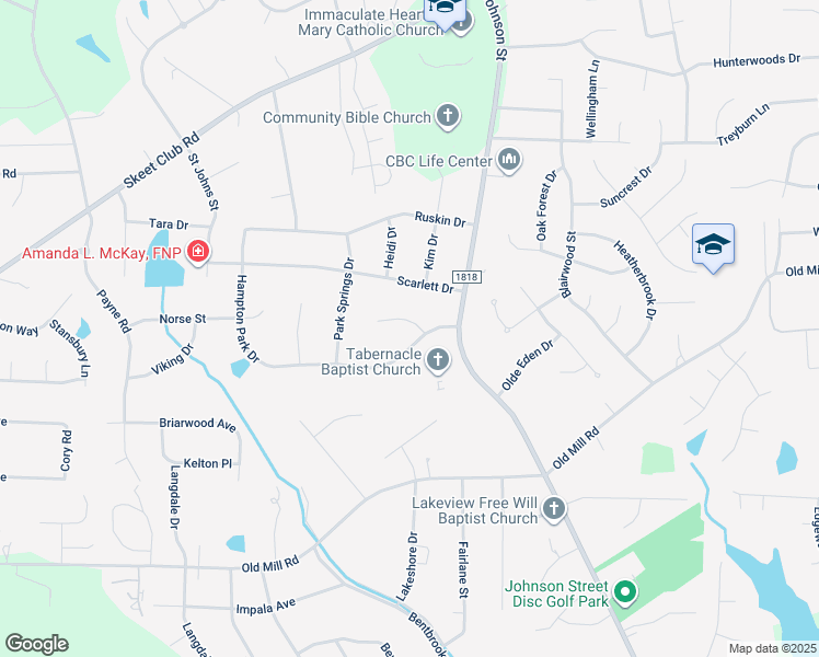 map of restaurants, bars, coffee shops, grocery stores, and more near 1274 Silverstone Court in High Point