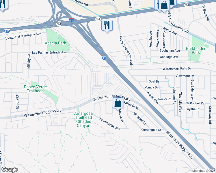 map of restaurants, bars, coffee shops, grocery stores, and more near 54 Ruffled Feather Way in Henderson