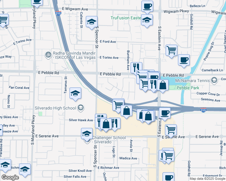map of restaurants, bars, coffee shops, grocery stores, and more near 9016 Gabro Lane in Las Vegas