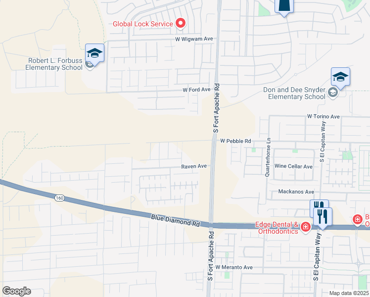 map of restaurants, bars, coffee shops, grocery stores, and more near Isle Street in Las Vegas