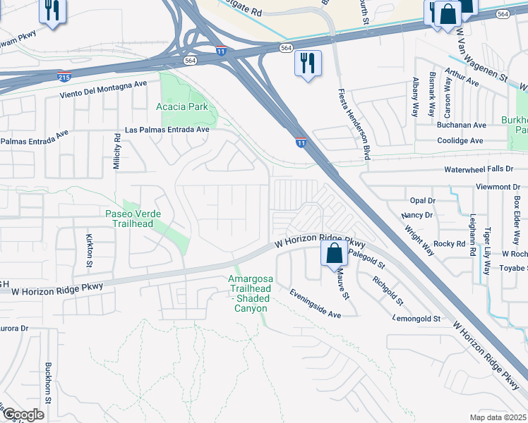 map of restaurants, bars, coffee shops, grocery stores, and more near 180 White Butte Street in Henderson