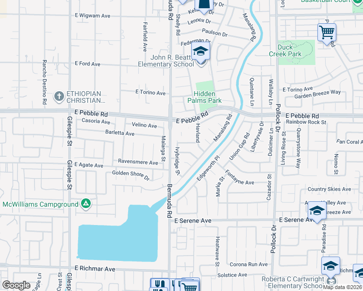 map of restaurants, bars, coffee shops, grocery stores, and more near 422 Kirkstone Way in Las Vegas
