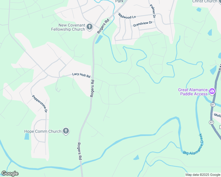 map of restaurants, bars, coffee shops, grocery stores, and more near 2541 Sunfield Drive in Graham