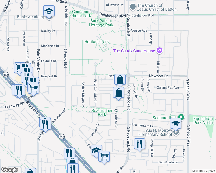 map of restaurants, bars, coffee shops, grocery stores, and more near 916 Twinkling Sky Avenue in Henderson