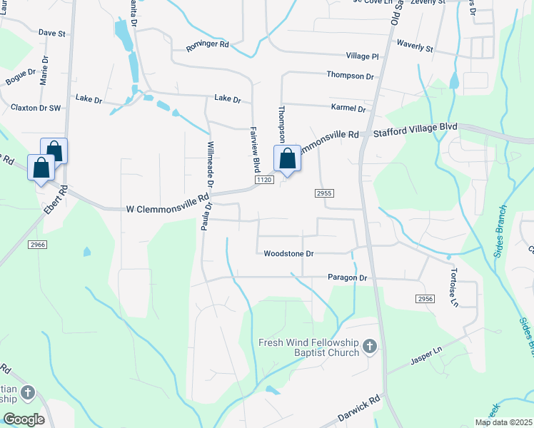 map of restaurants, bars, coffee shops, grocery stores, and more near 1865 Morgan Trace Drive in Winston-Salem