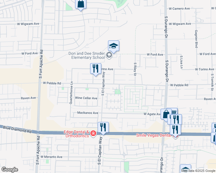 map of restaurants, bars, coffee shops, grocery stores, and more near 8935 Rufina Street in Las Vegas
