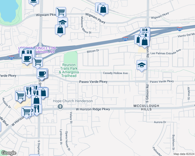 map of restaurants, bars, coffee shops, grocery stores, and more near 1200 Tranquil Rain Avenue in Henderson