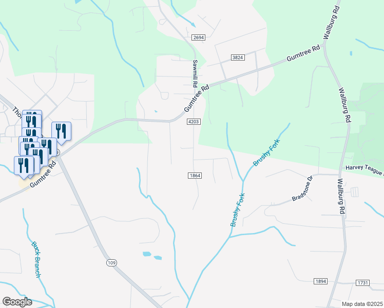 map of restaurants, bars, coffee shops, grocery stores, and more near 4840 Reid Road in Winston-Salem
