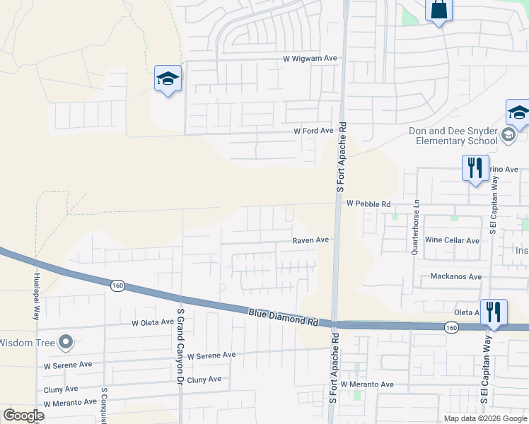 map of restaurants, bars, coffee shops, grocery stores, and more near 9571 Raven Avenue in Las Vegas