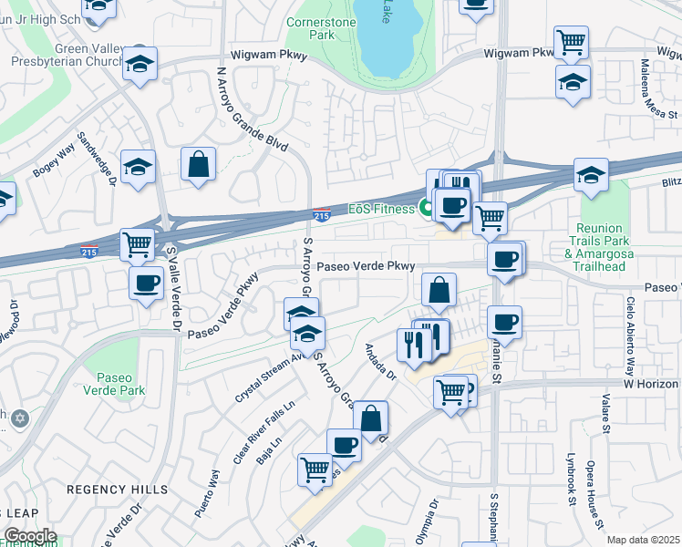 map of restaurants, bars, coffee shops, grocery stores, and more near 1569 Livingston Drive in Henderson