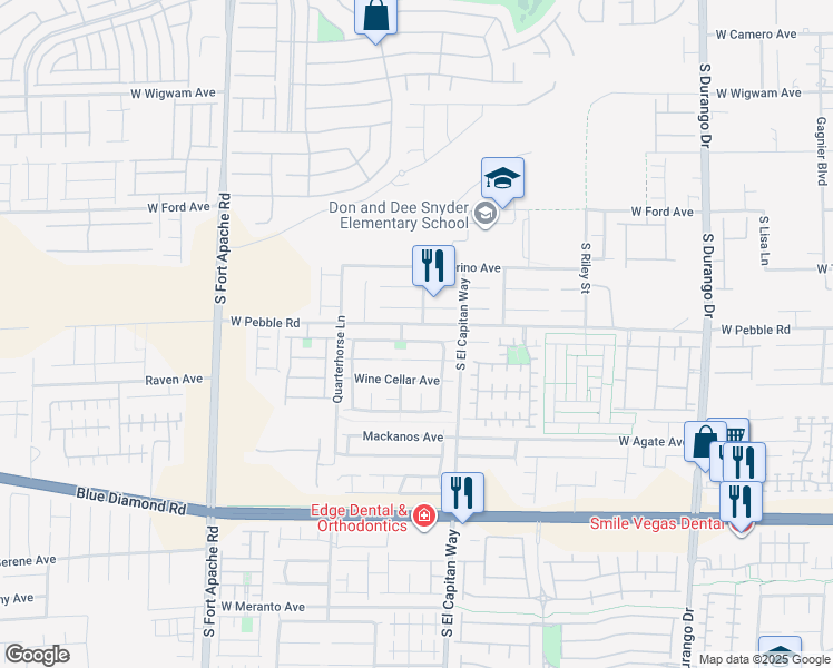 map of restaurants, bars, coffee shops, grocery stores, and more near 9070 Vintage Wine Avenue in Las Vegas