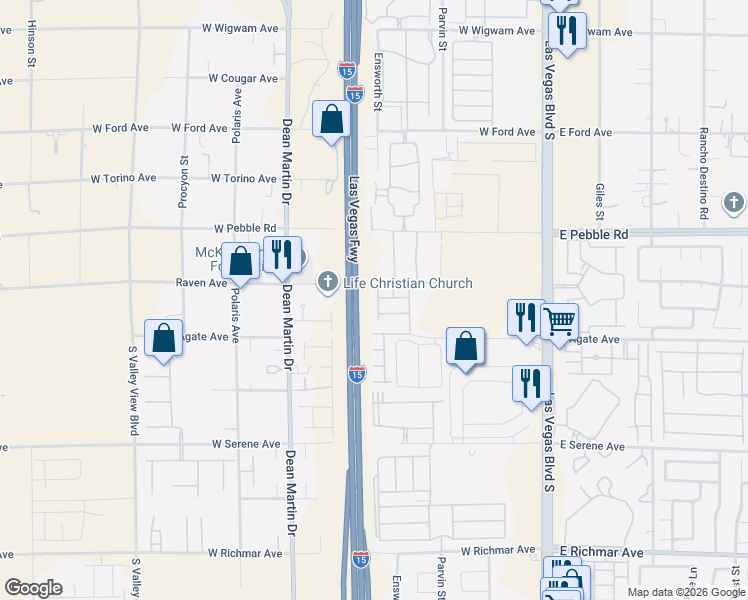 map of restaurants, bars, coffee shops, grocery stores, and more near 9031 Purple Leaf Street in Las Vegas