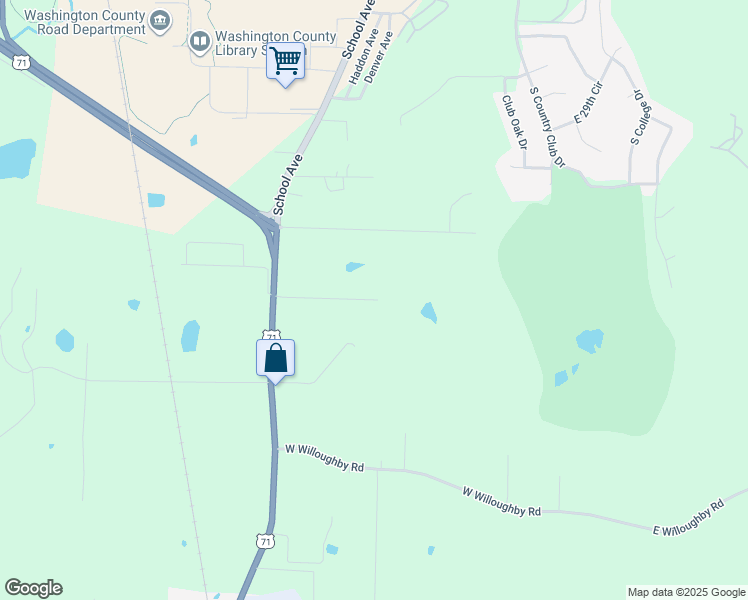 map of restaurants, bars, coffee shops, grocery stores, and more near 505 W Whillock St in Fayetteville