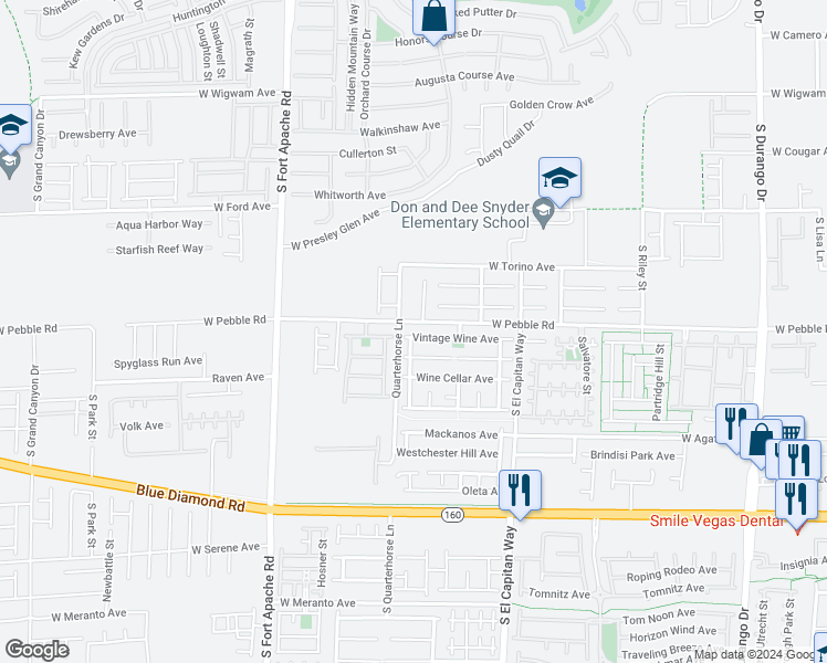map of restaurants, bars, coffee shops, grocery stores, and more near 9184 Vintage Wine Avenue in Las Vegas