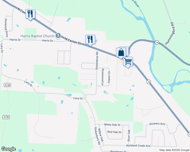 map of restaurants, bars, coffee shops, grocery stores, and more near 1786 Stokenbury Road in Elkins