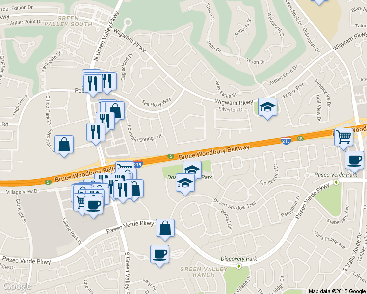 map of restaurants, bars, coffee shops, grocery stores, and more near 2073 Sapphire Valley Avenue in Henderson
