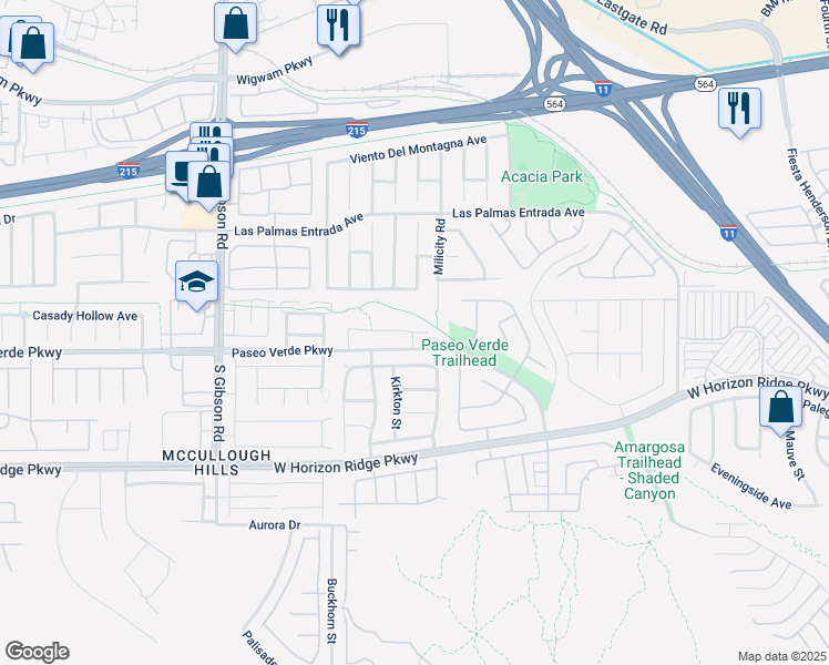 map of restaurants, bars, coffee shops, grocery stores, and more near 837 Maybole Avenue in Henderson