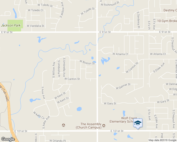 map of restaurants, bars, coffee shops, grocery stores, and more near 3706 West Boston Court in Broken Arrow