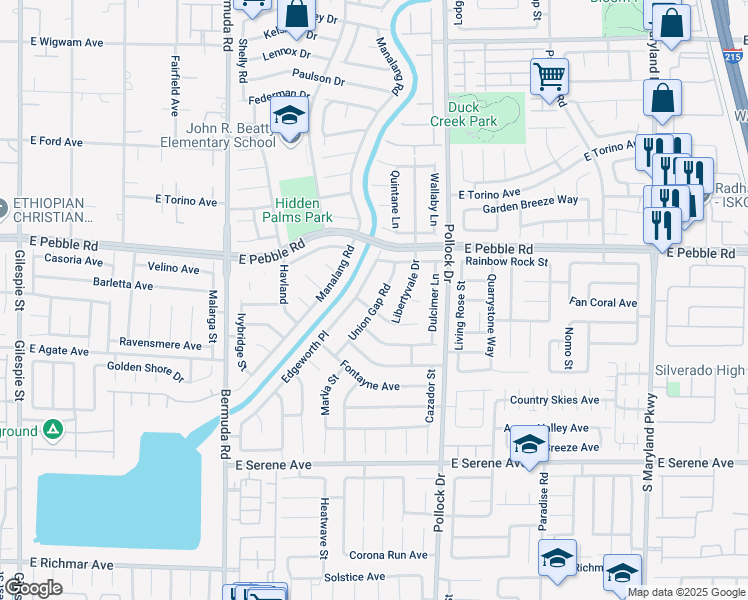 map of restaurants, bars, coffee shops, grocery stores, and more near 688 Gull Point Avenue in Las Vegas