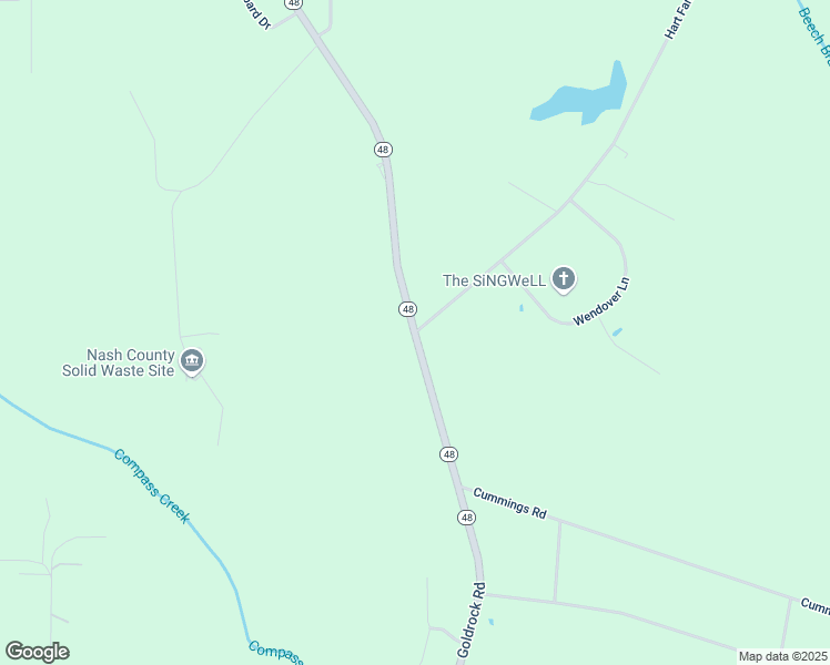 map of restaurants, bars, coffee shops, grocery stores, and more near 5001 North Carolina 48 in Nash County