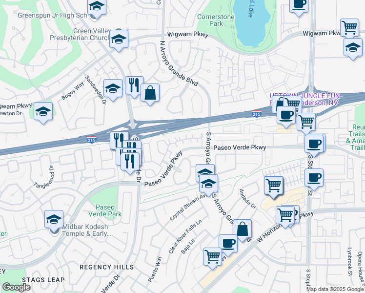 map of restaurants, bars, coffee shops, grocery stores, and more near 1747 Franklin Chase Terrace in Henderson