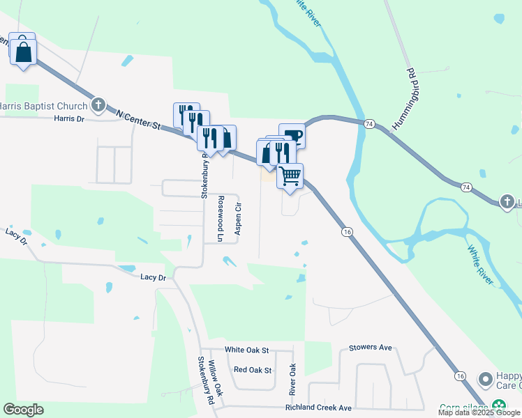 map of restaurants, bars, coffee shops, grocery stores, and more near 1919 Riverview Drive in Elkins