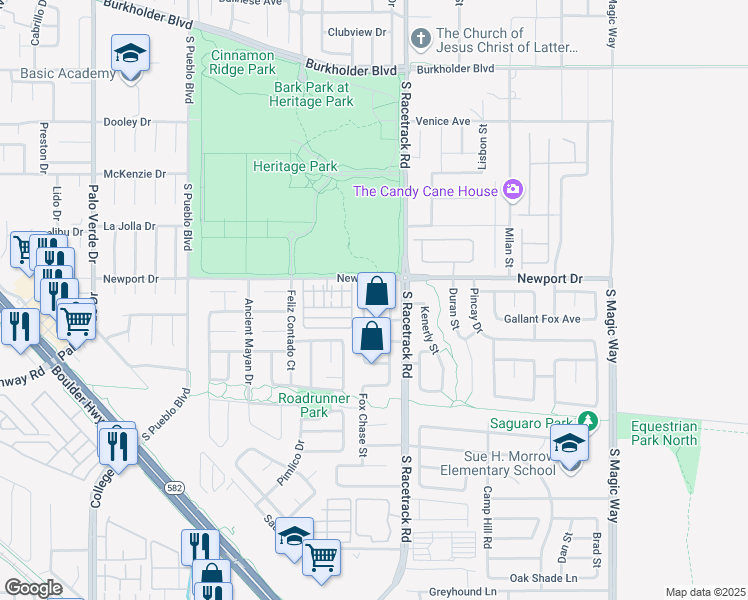map of restaurants, bars, coffee shops, grocery stores, and more near in Henderson