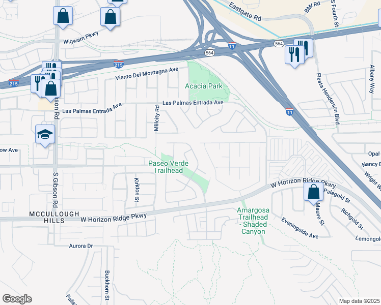 map of restaurants, bars, coffee shops, grocery stores, and more near 668 Pacific Cascades Drive in Henderson