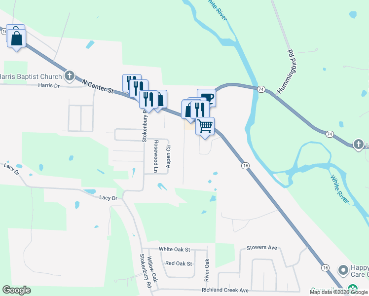 map of restaurants, bars, coffee shops, grocery stores, and more near 1919 Riverview Drive in Elkins