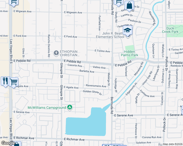 map of restaurants, bars, coffee shops, grocery stores, and more near 319 Barletta Avenue in Las Vegas