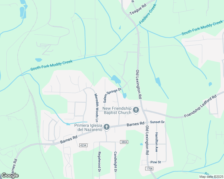 map of restaurants, bars, coffee shops, grocery stores, and more near 555 Salem Springs Drive in Winston-Salem