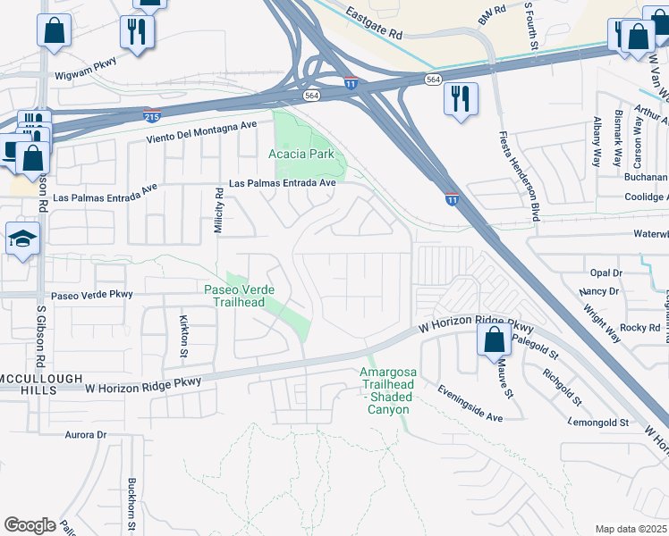 map of restaurants, bars, coffee shops, grocery stores, and more near 164 Arches Court in Henderson